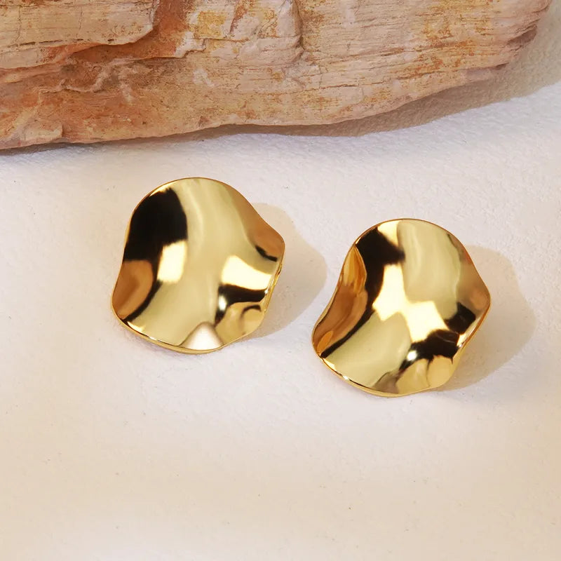Sculpted Gold Stud Earrings