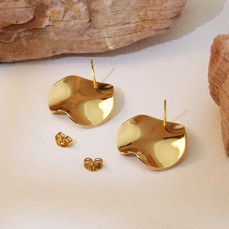 Sculpted Gold Stud Earrings