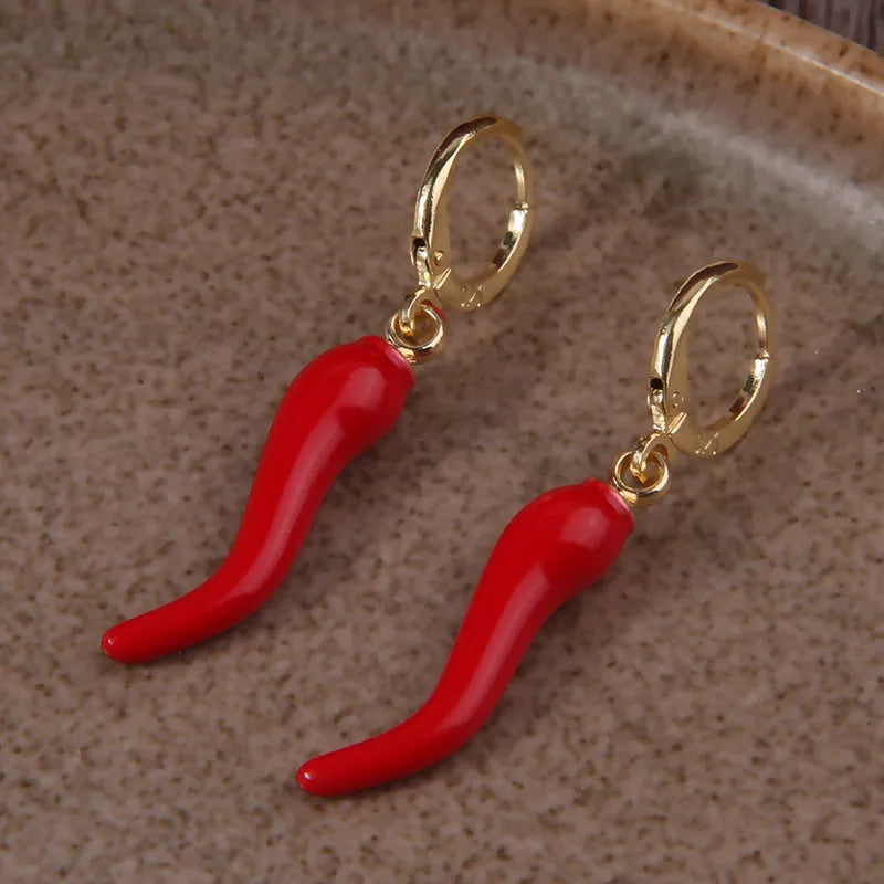 Sweet Pepper White K Sleeper Hoop Earrings