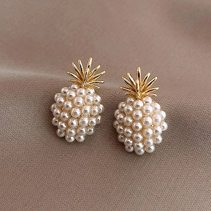 Gold Pineapple Stud Earrings