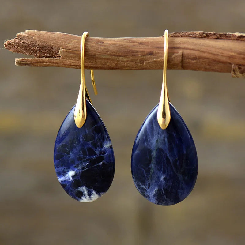 Vintage Gemstone Elegance Drop Earrings