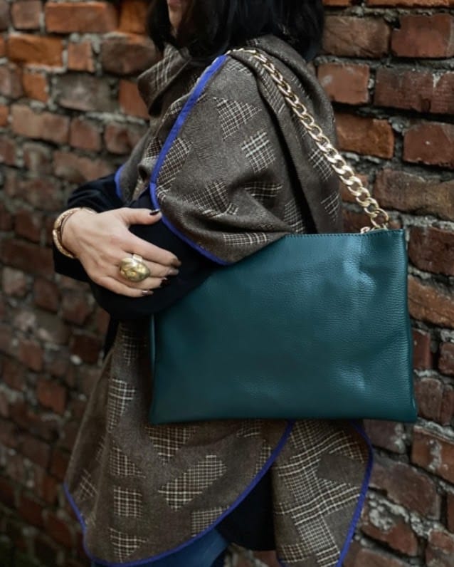 Petrol Blue Olivia Leather