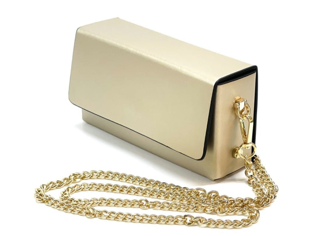 Italian Leather Mini Chain Clutch