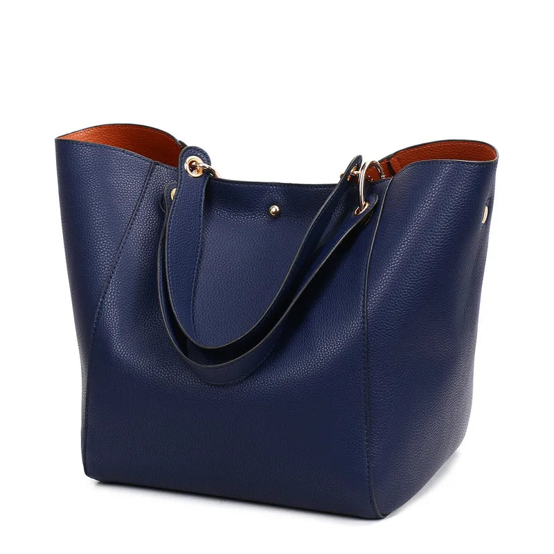 Pu Leather Classic Style Tote Bag
