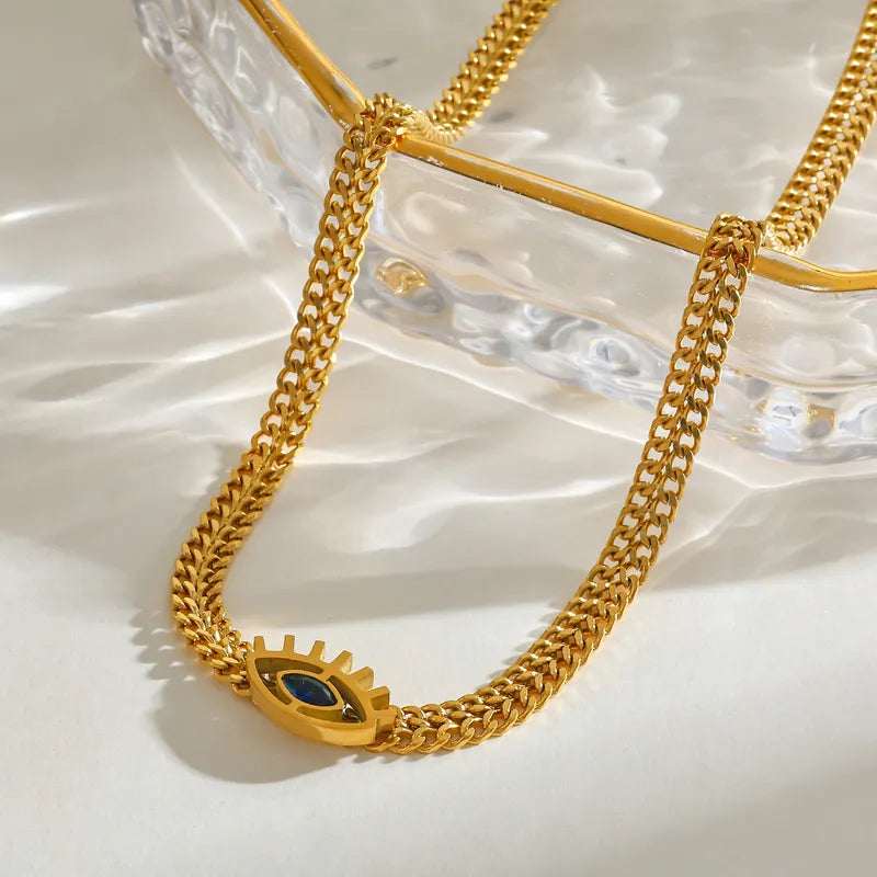 18K Gold-Plated Eye Necklace