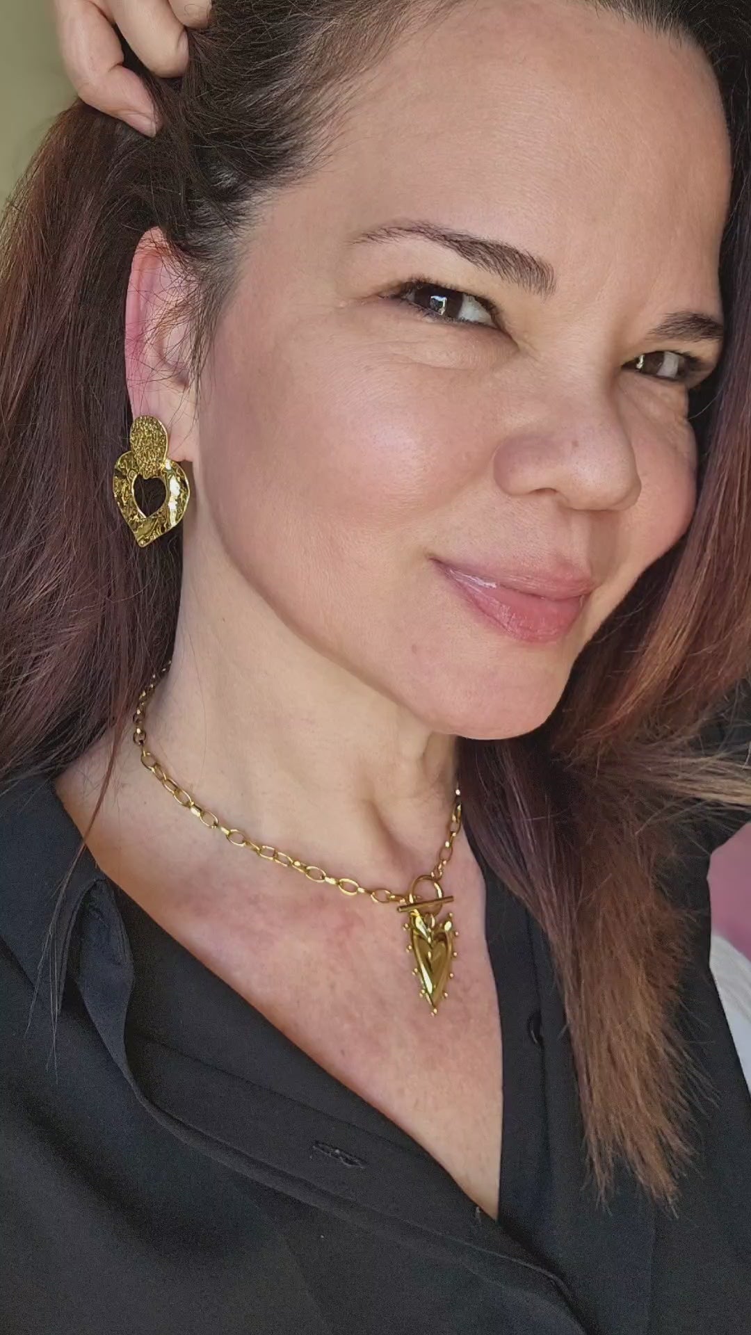 Heart Pendant Necklace 18K Real Gold PVD