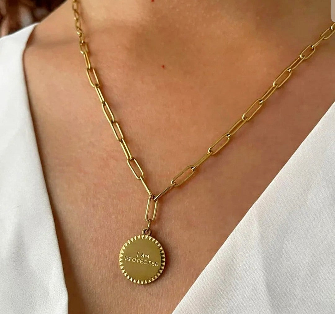 Modern Letter Circle 316L Stainless Steel Necklace