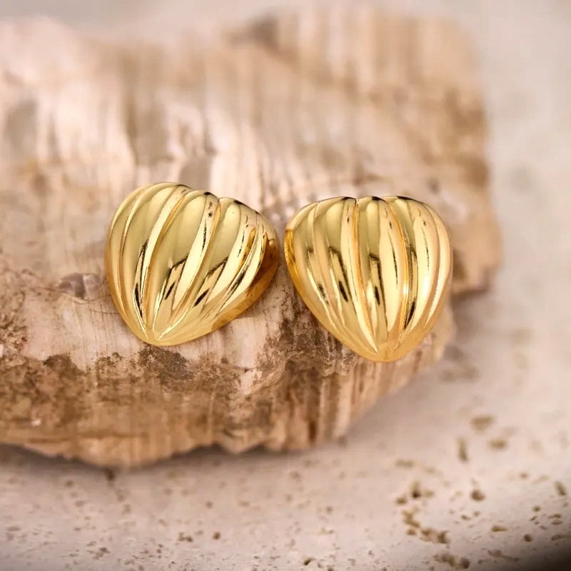 Gold Balloon-Inspired Stud Earrings – Stainless Steel