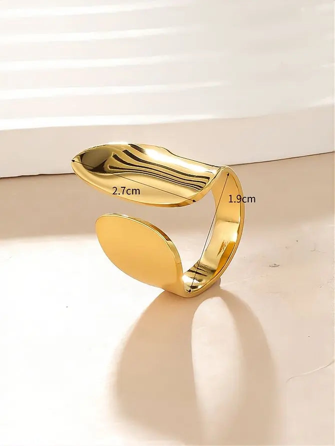 Adjustable Geometric Open Ring 14K Gold Plated