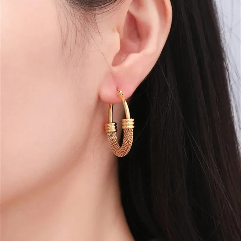 Woven Gold Hoop Earrings