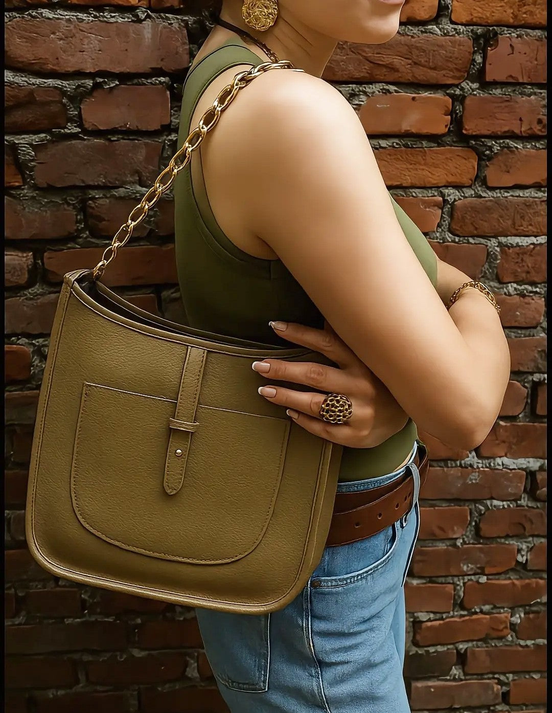 Cloe Italian Leather Shoulder Bag