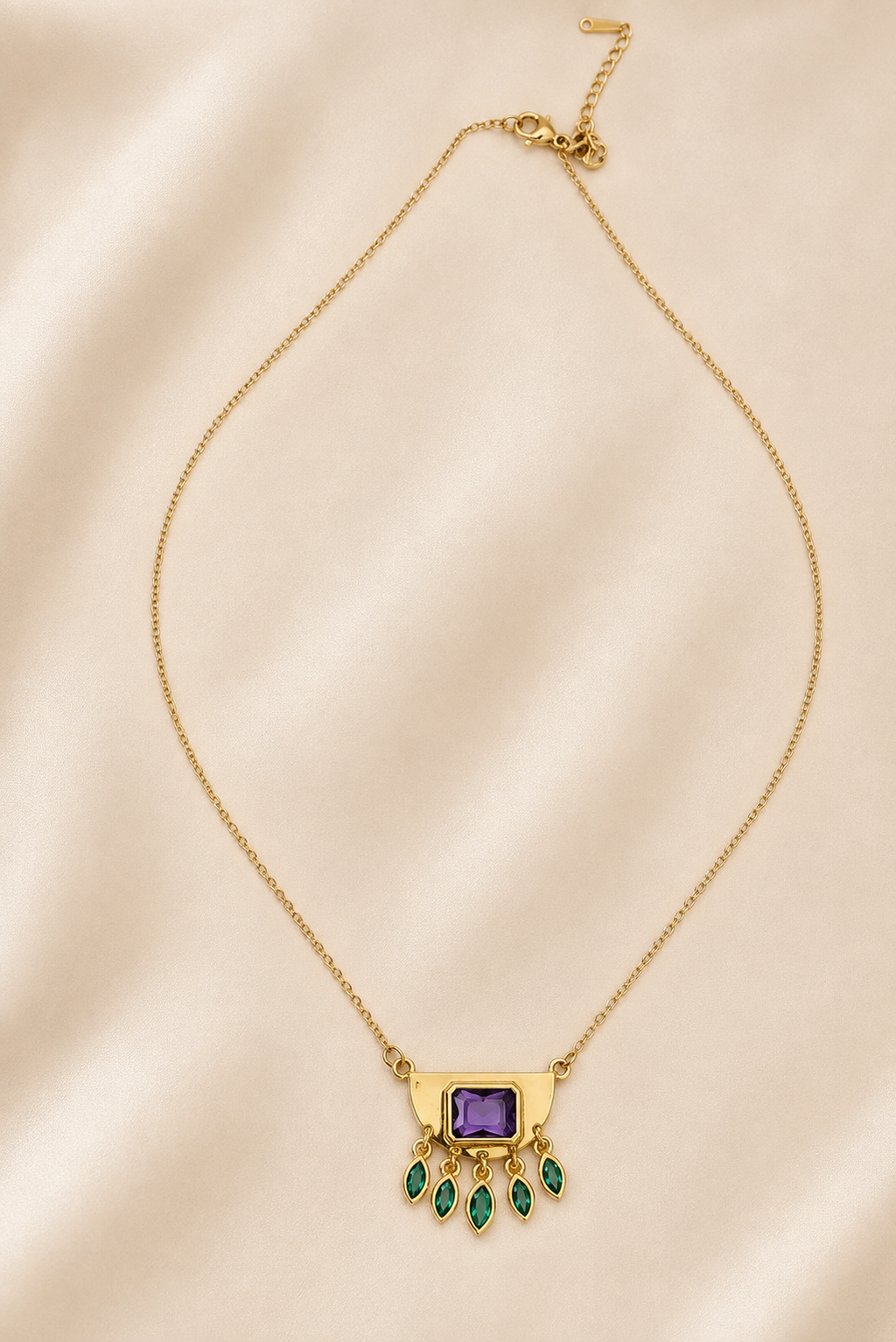 Boho Stainless Steel Crystal Necklace