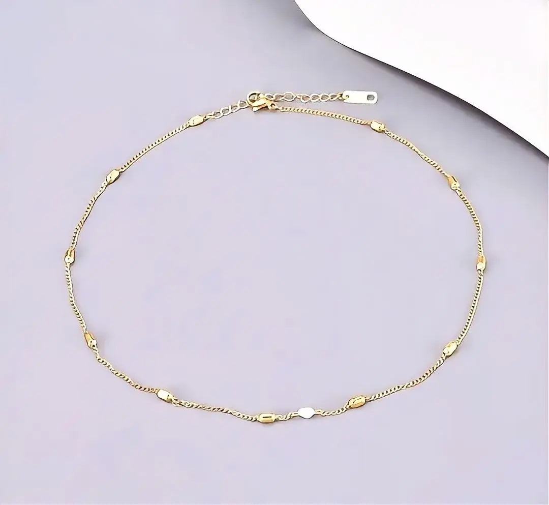 18K Gold Plated Pearl Beaded Chain Necklace| Waterproof Stainless Steel