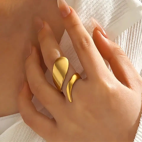 Sculpted Gold Open Ring