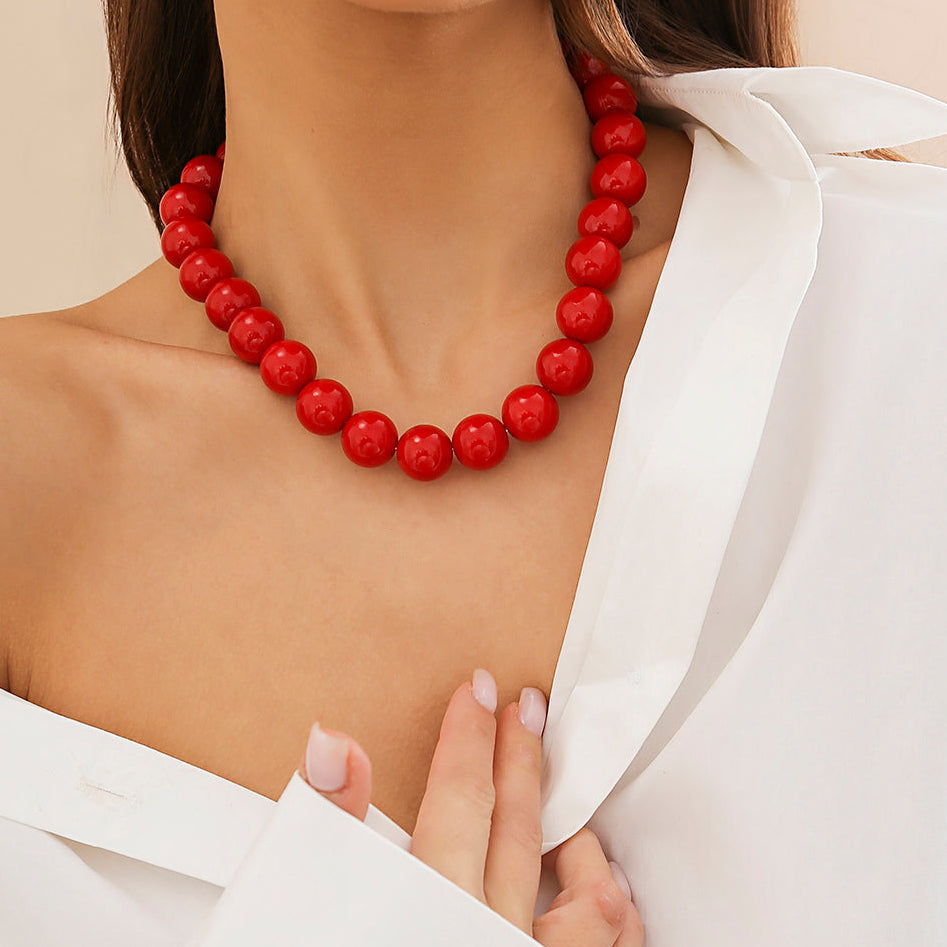 Elegant Red Big Ball Bead