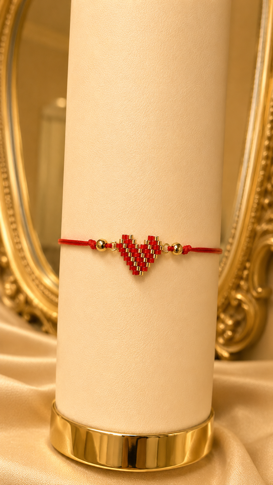 Miyuki Beaded Heart Cord Bracelet