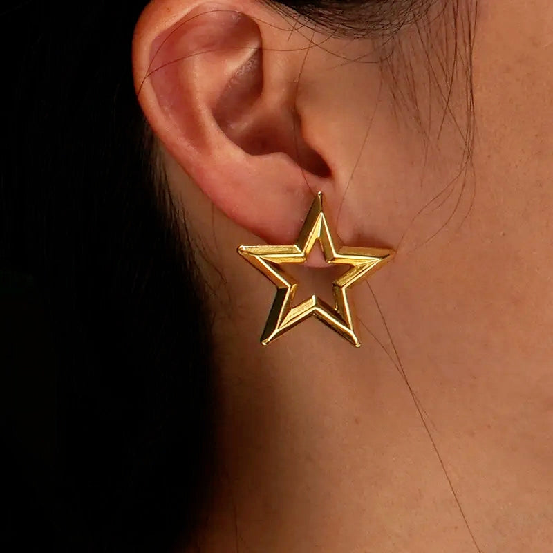 Gold Plated Star Earrings