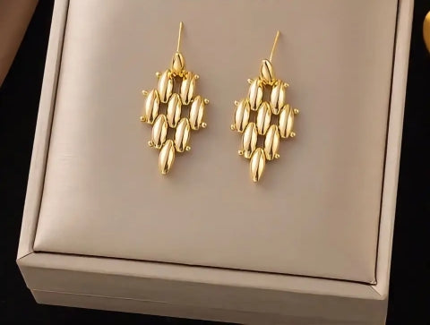 Rhombus Gold Earrings – 316L Stainless Steel