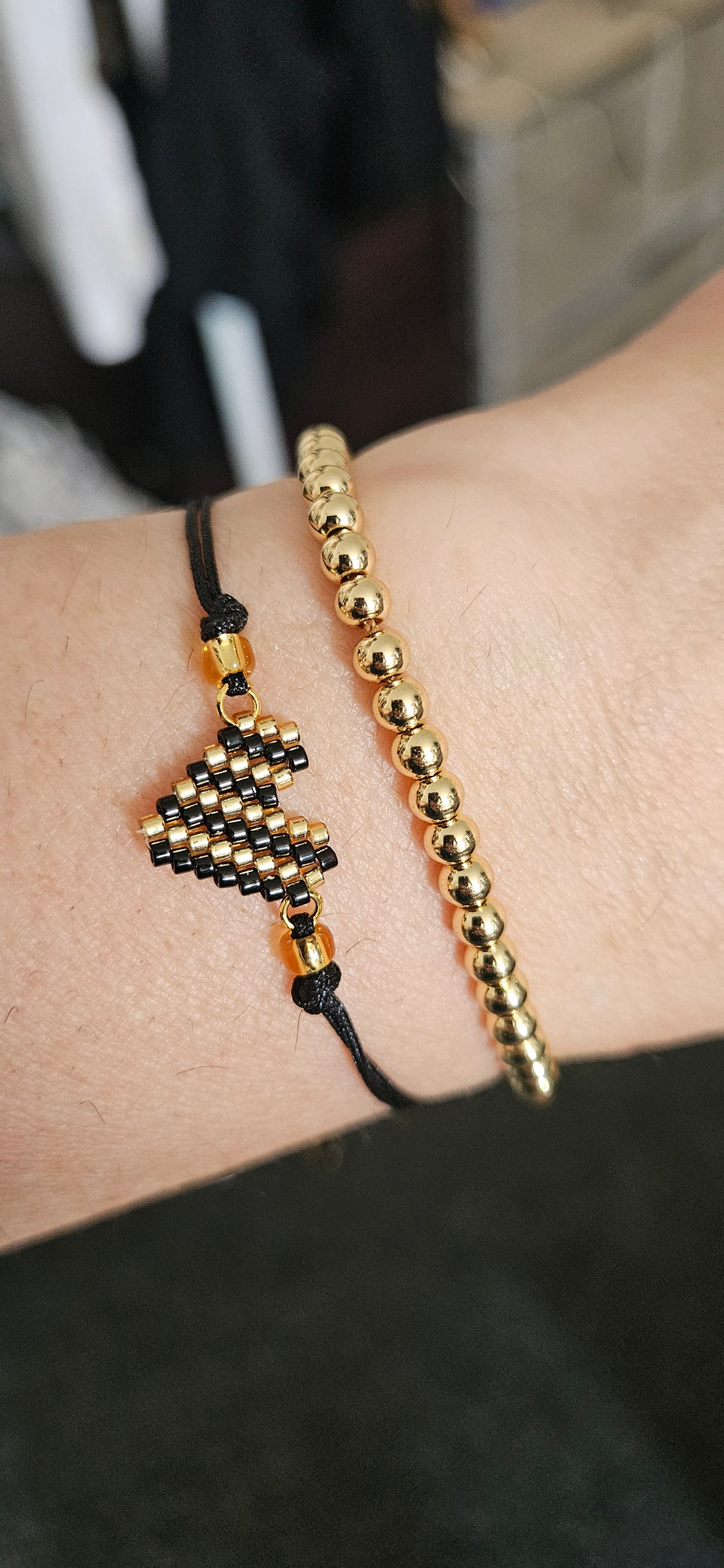 Miyuki Beaded Heart Cord Bracelet