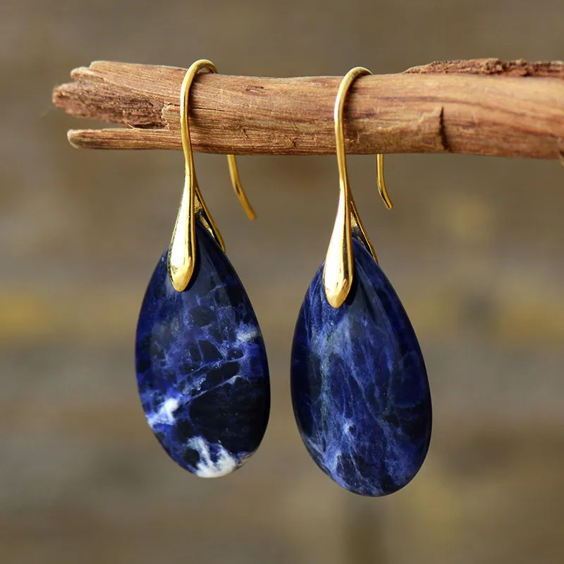 Vintage Gemstone Elegance Drop Earrings
