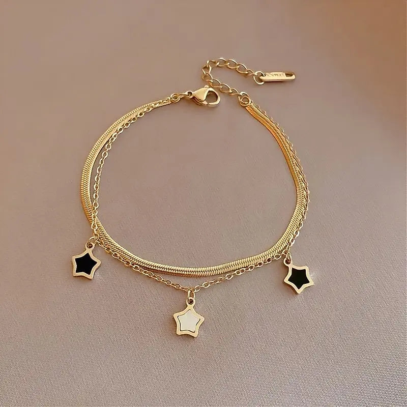 Star Duo Necklace & Bracelet Set | 304 Stainless Steel | Real Gold PVD Plated