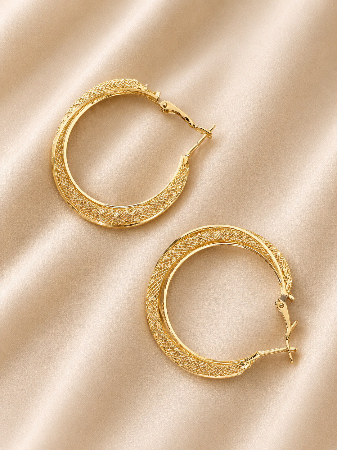 Golden Twist Hoop Earrings
