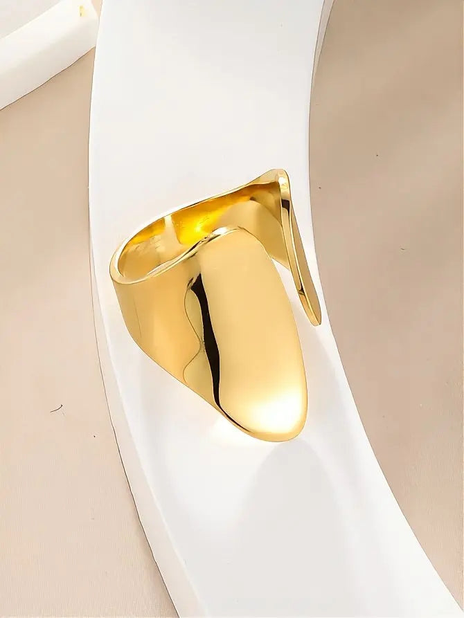 Adjustable Geometric Open Ring 14K Gold Plated