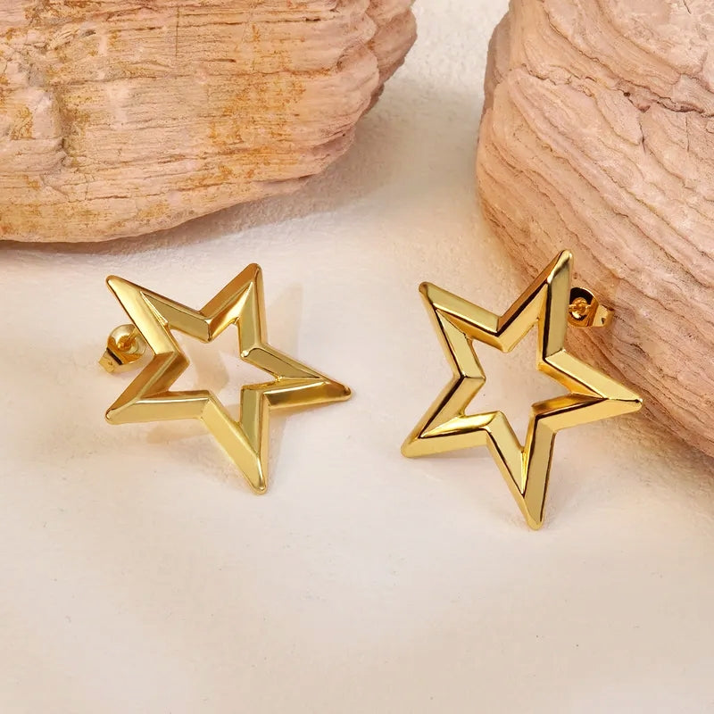Gold Plated Star Earrings