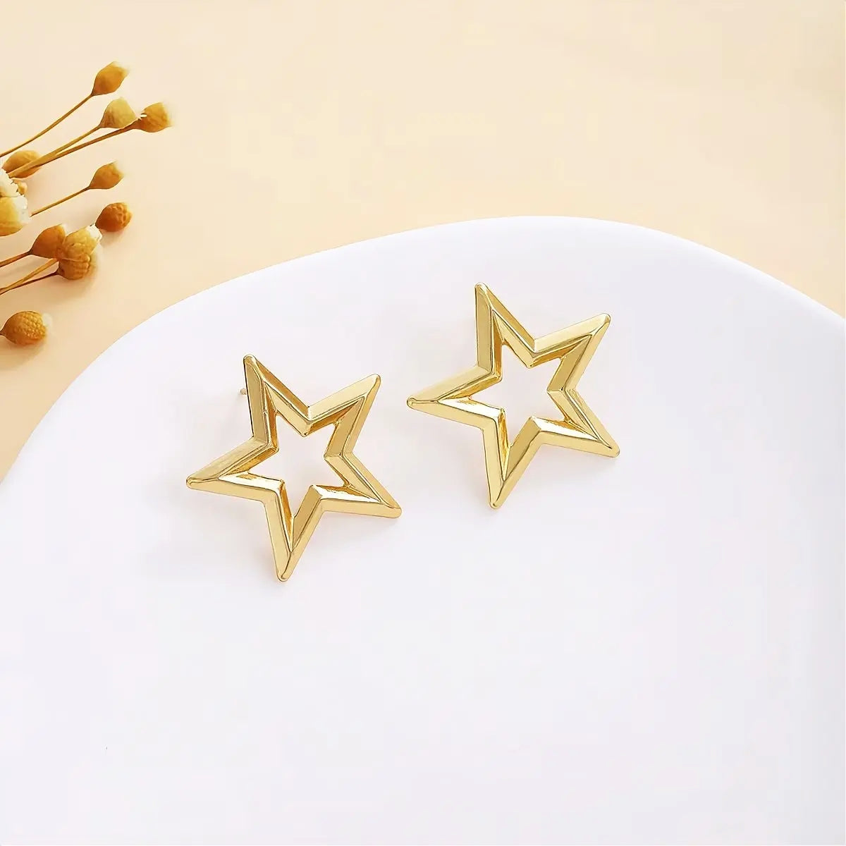 316L Stainless Steel Gold Star Earrings