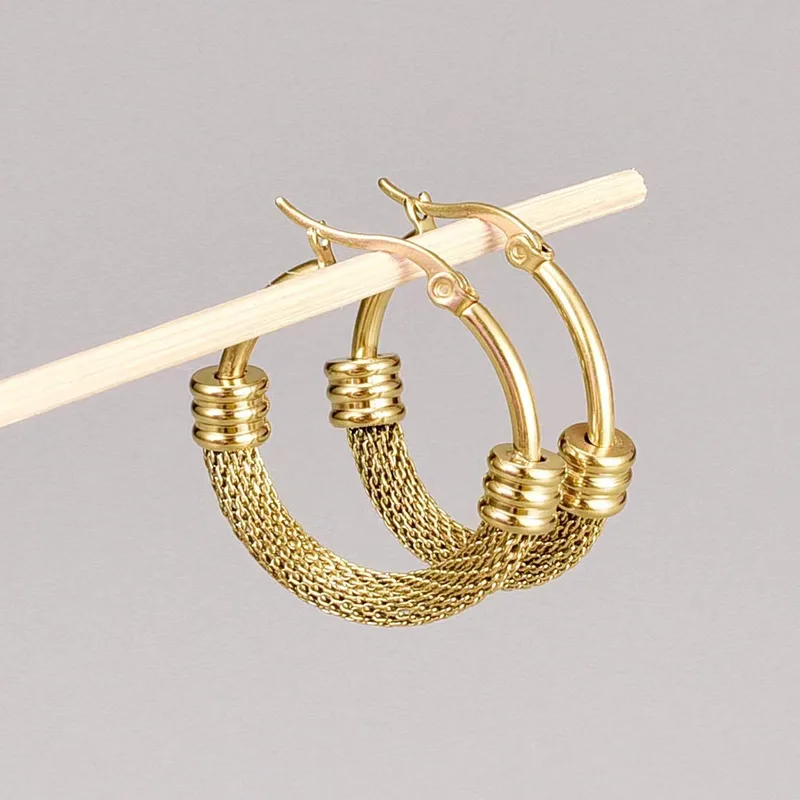 Woven Gold Hoop Earrings