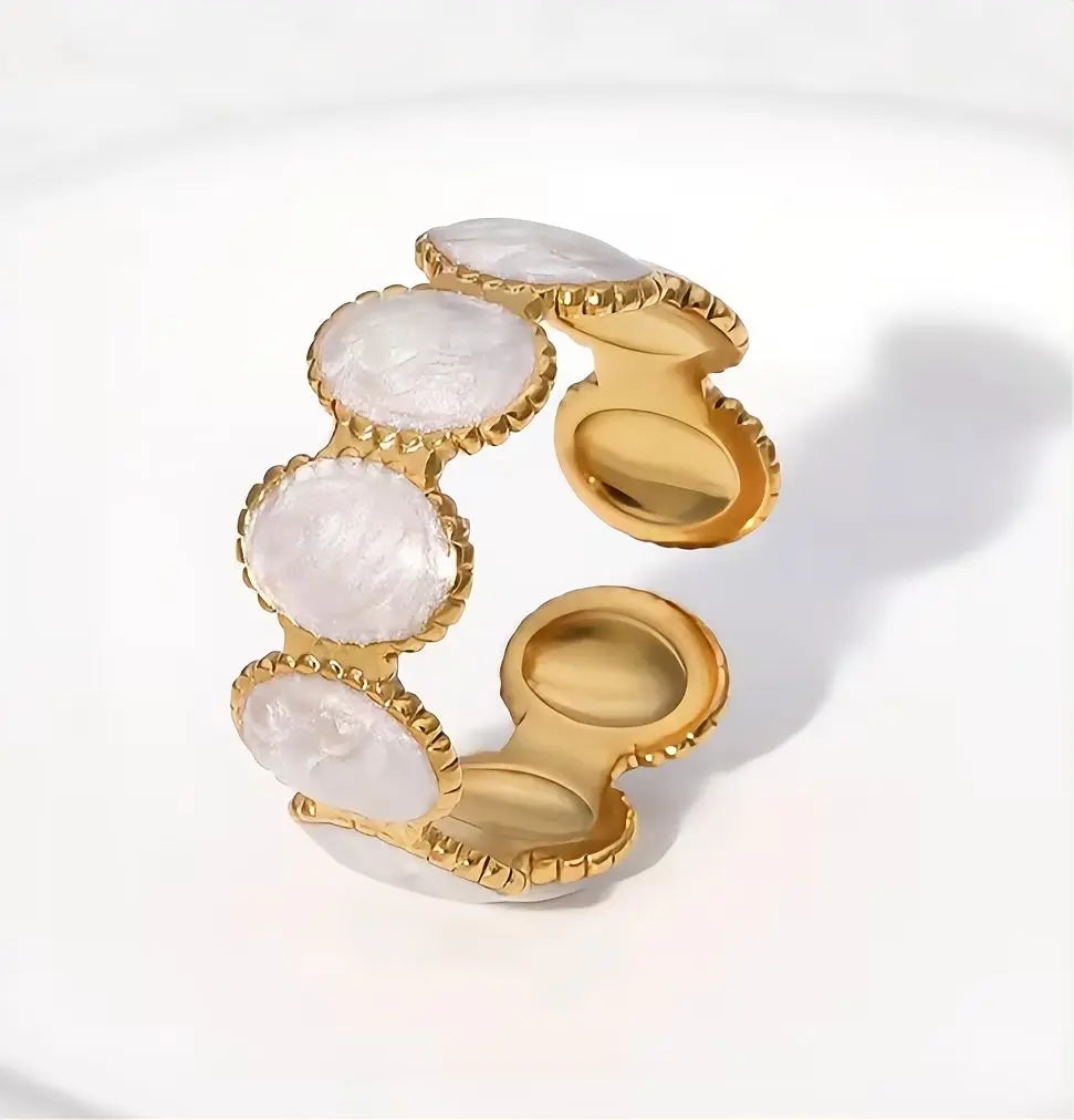 Retro Oval Stone Statement Ring