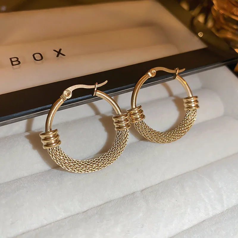 Woven Gold Hoop Earrings