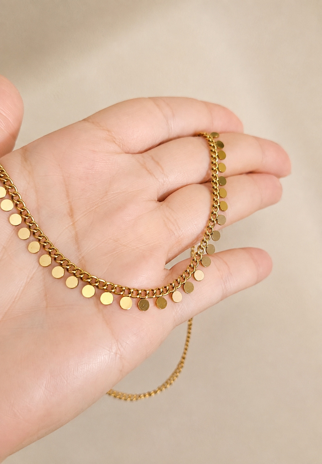 Golden Mini Disc Necklace