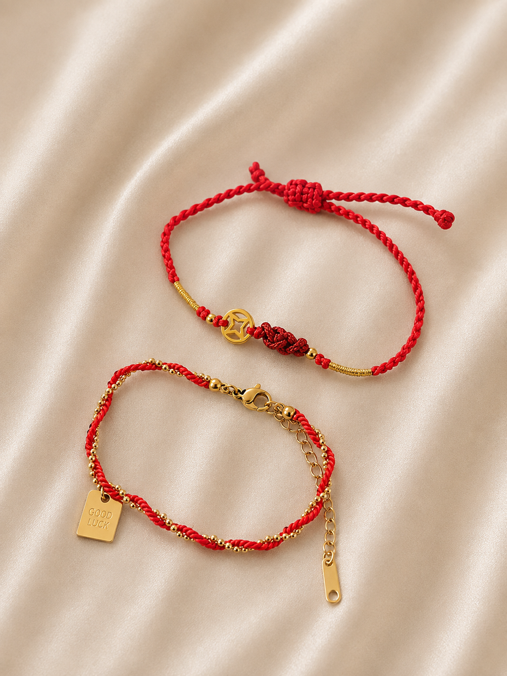 Good Luck Duo Red Bracelet Set