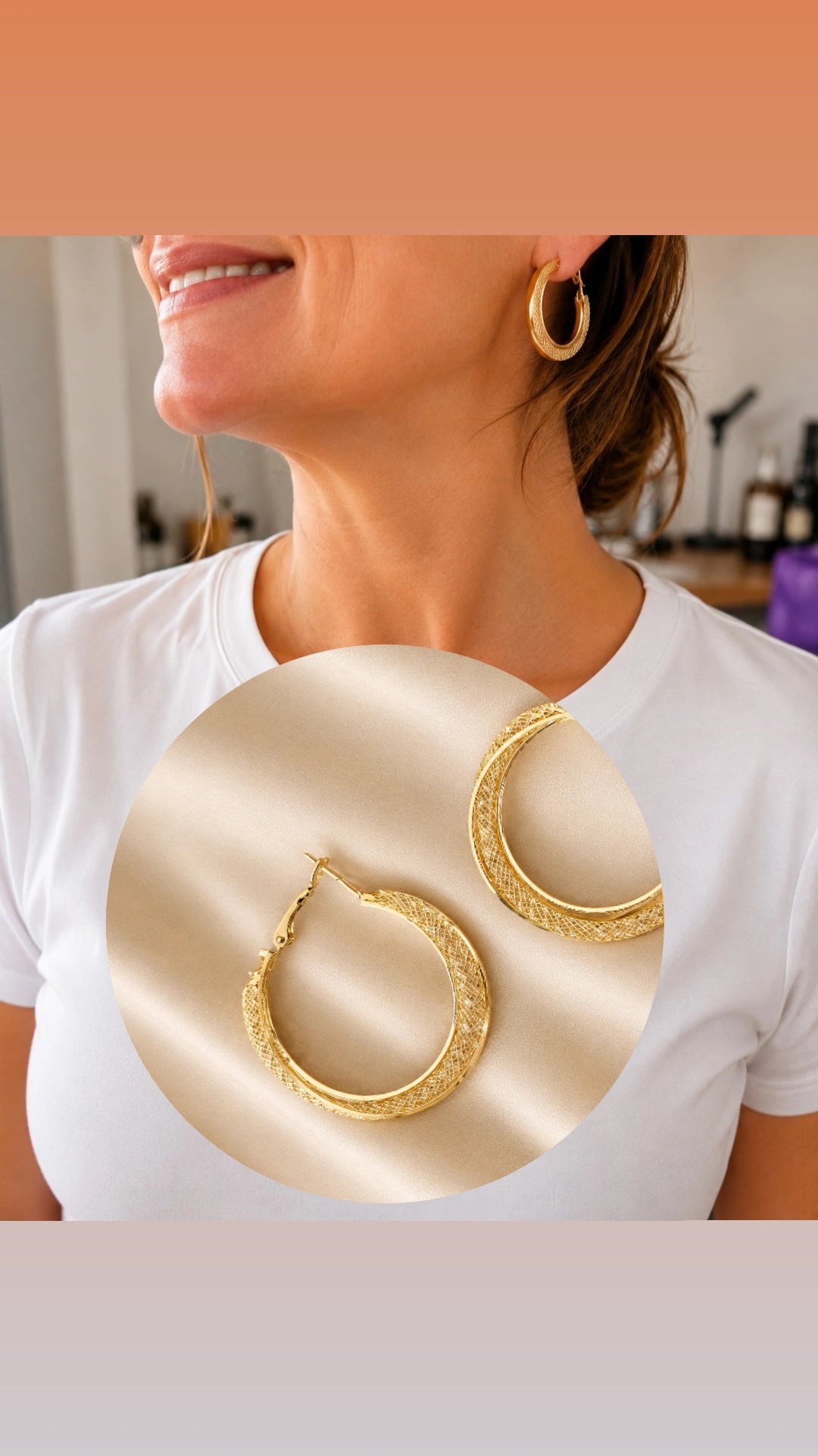 Golden Twist Hoop Earrings