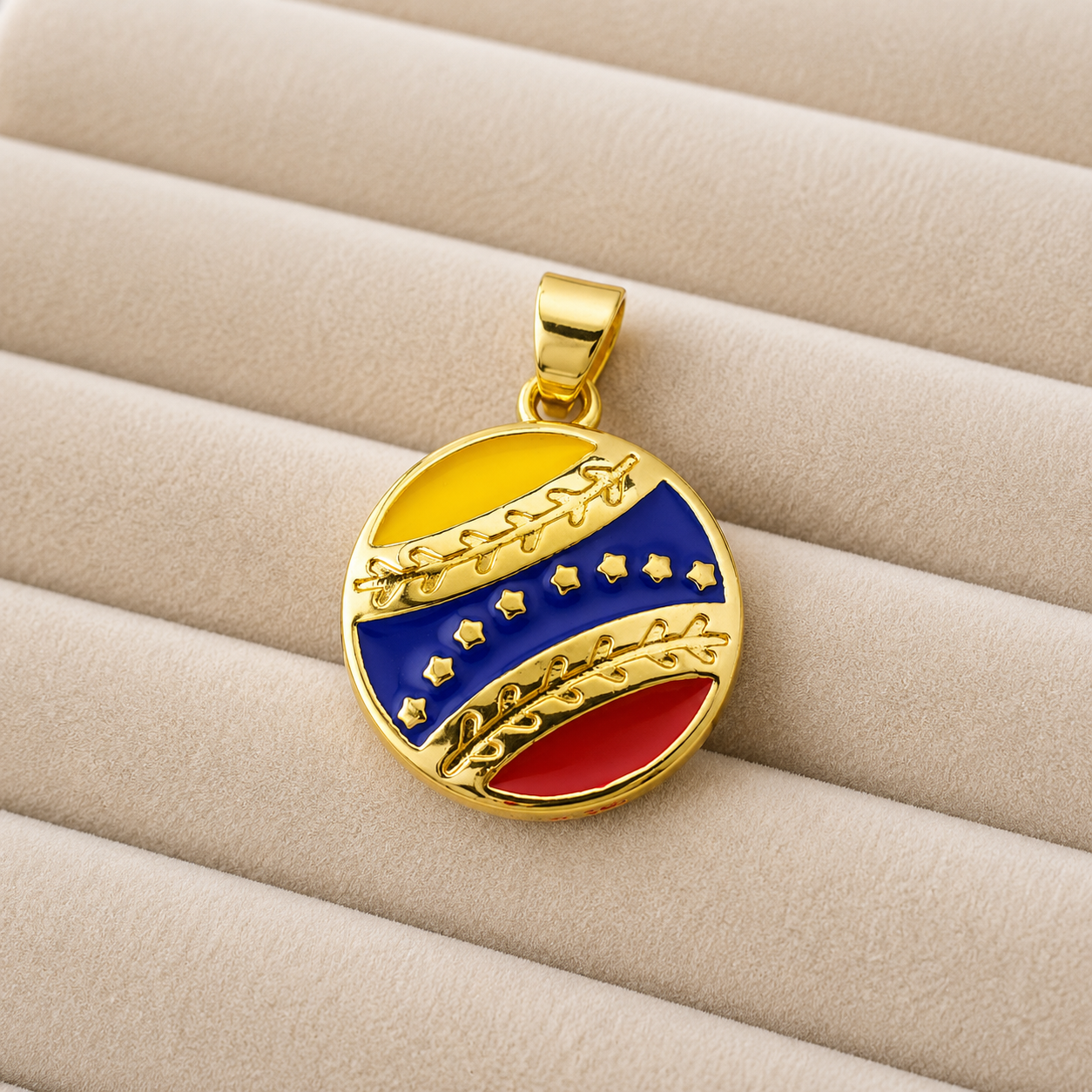 Venezuelan Baseball Pendant/Gold & Tricolour