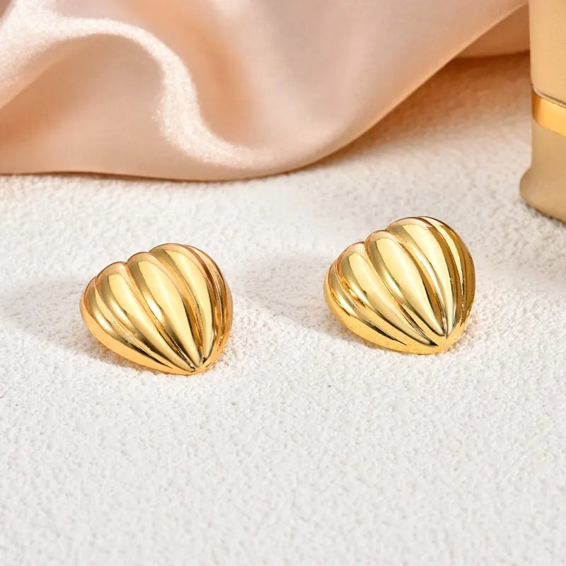 Gold Balloon-Inspired Stud Earrings – Stainless Steel