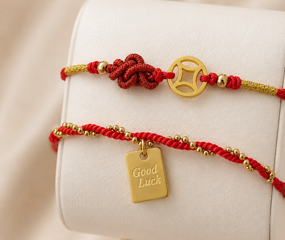 Good Luck Duo Red Bracelet Set