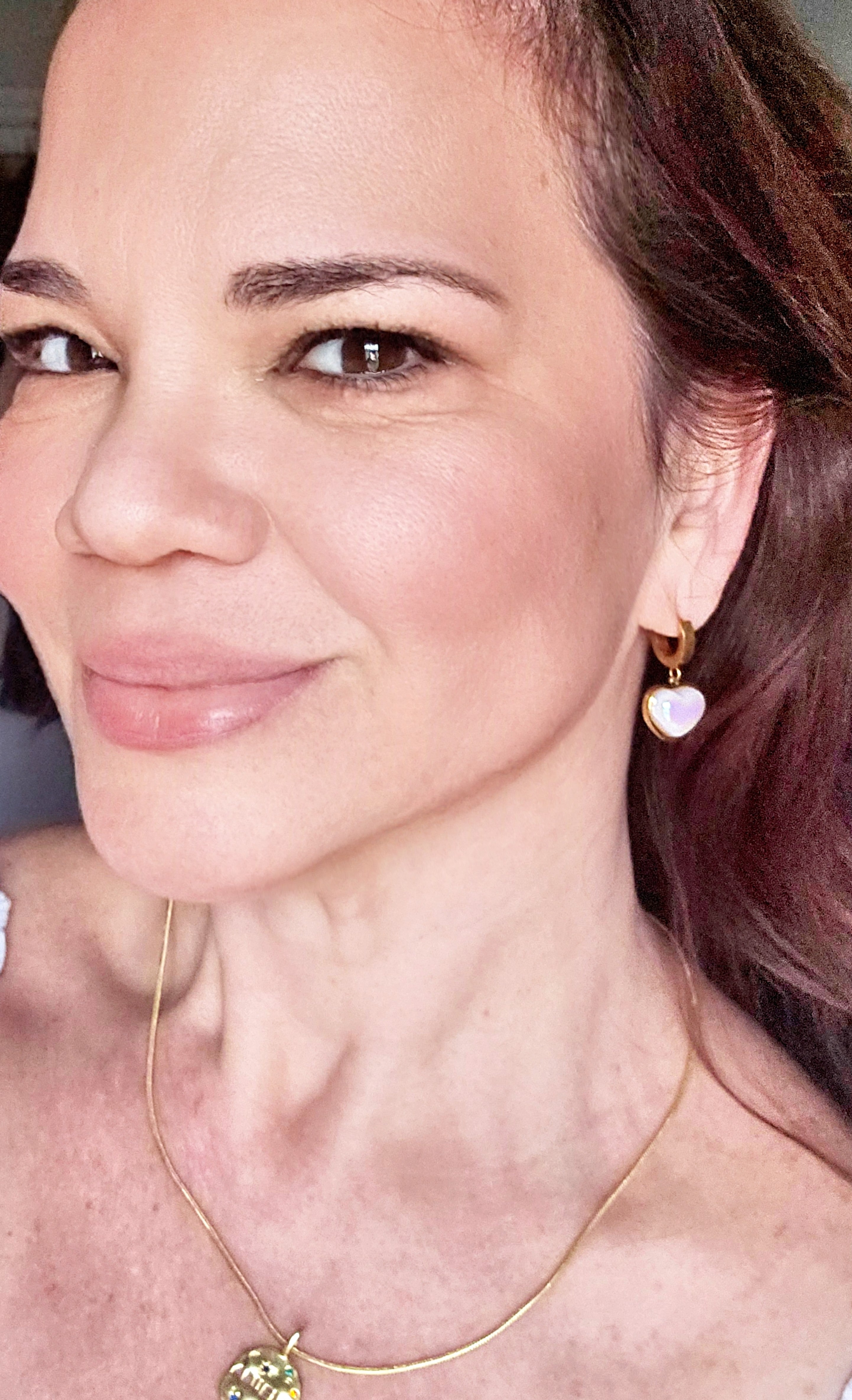 Luna Heart Gold Drop Earrings – 18K Gold PVD Stainless Steel