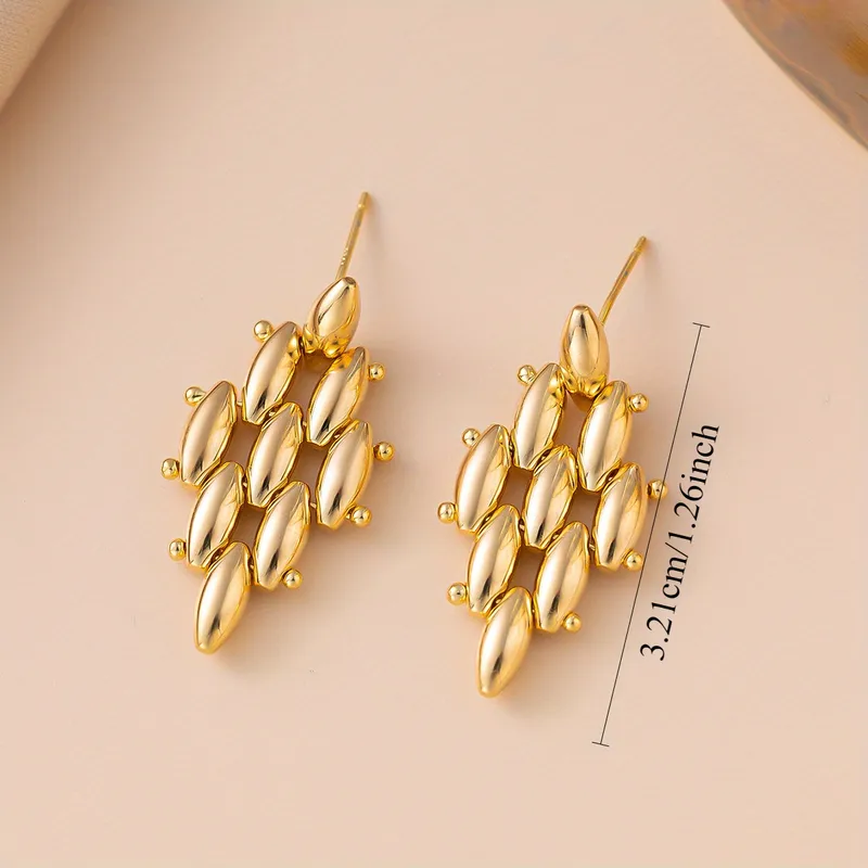 Rhombus Gold Earrings – 316L Stainless Steel