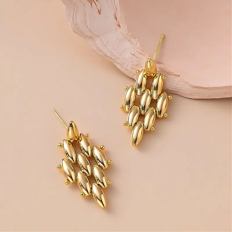 Rhombus Gold Earrings – 316L Stainless Steel