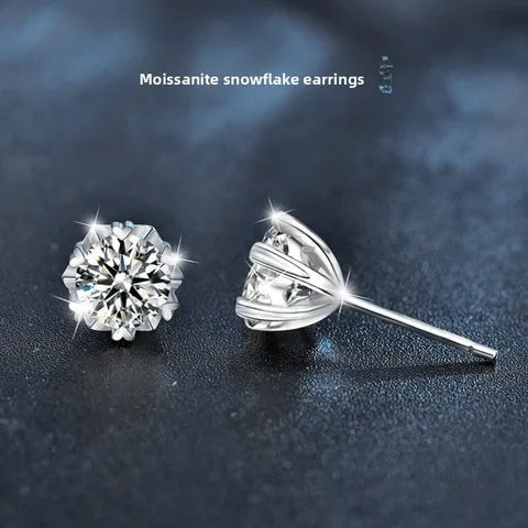 GRA Certified Moissanite Stud Earrings | 6.5mm | 925 Sterling Silver