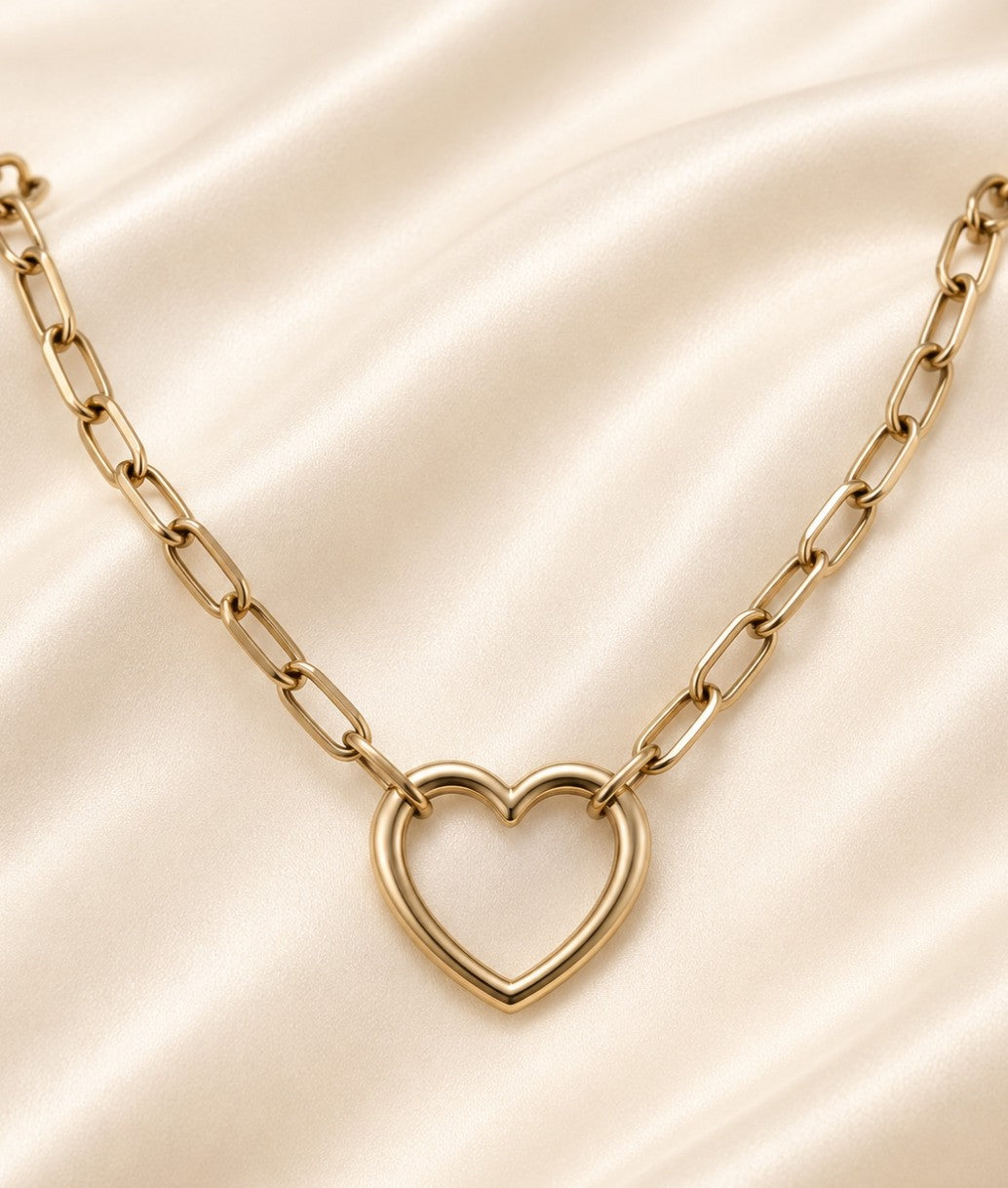 Open Heart 316L Stainless Steel Necklace