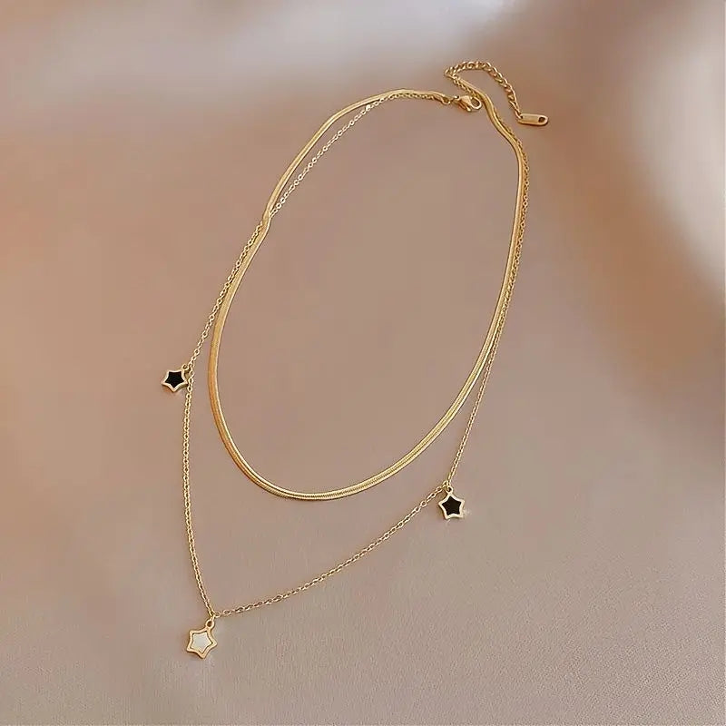 Star Duo Necklace & Bracelet Set | 304 Stainless Steel | Real Gold PVD Plated